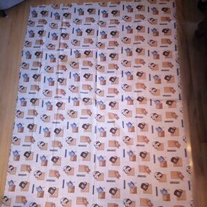 Rectangle 60"x 84" Tablecloth with Coffee & Tea Cup Design Beige Tan Brown Grey